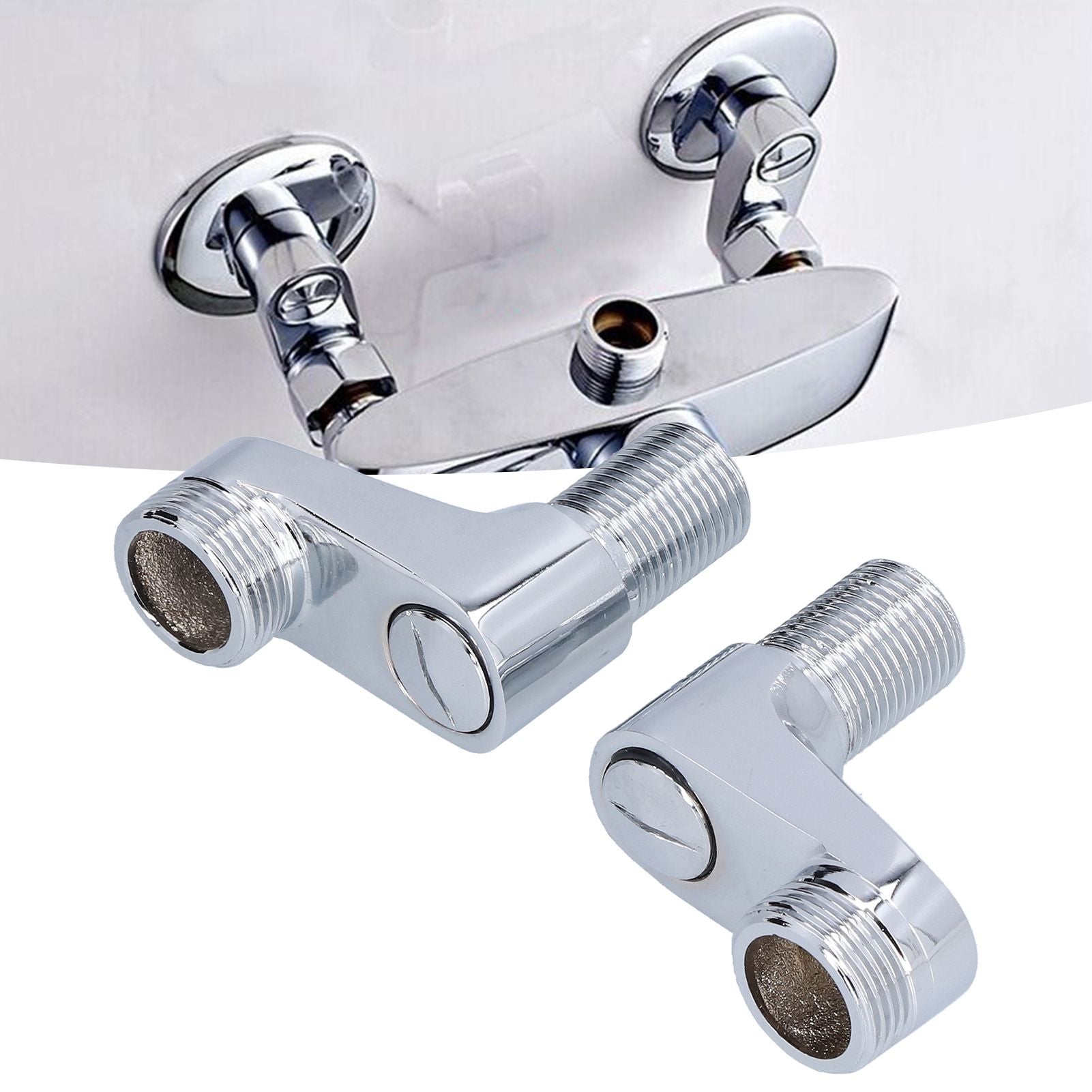 G1/2 to G3/4 Shower Mixer Faucet Swing Arm Adapter Cold Hot Water Pipe Fixed Accessory for Bathroom