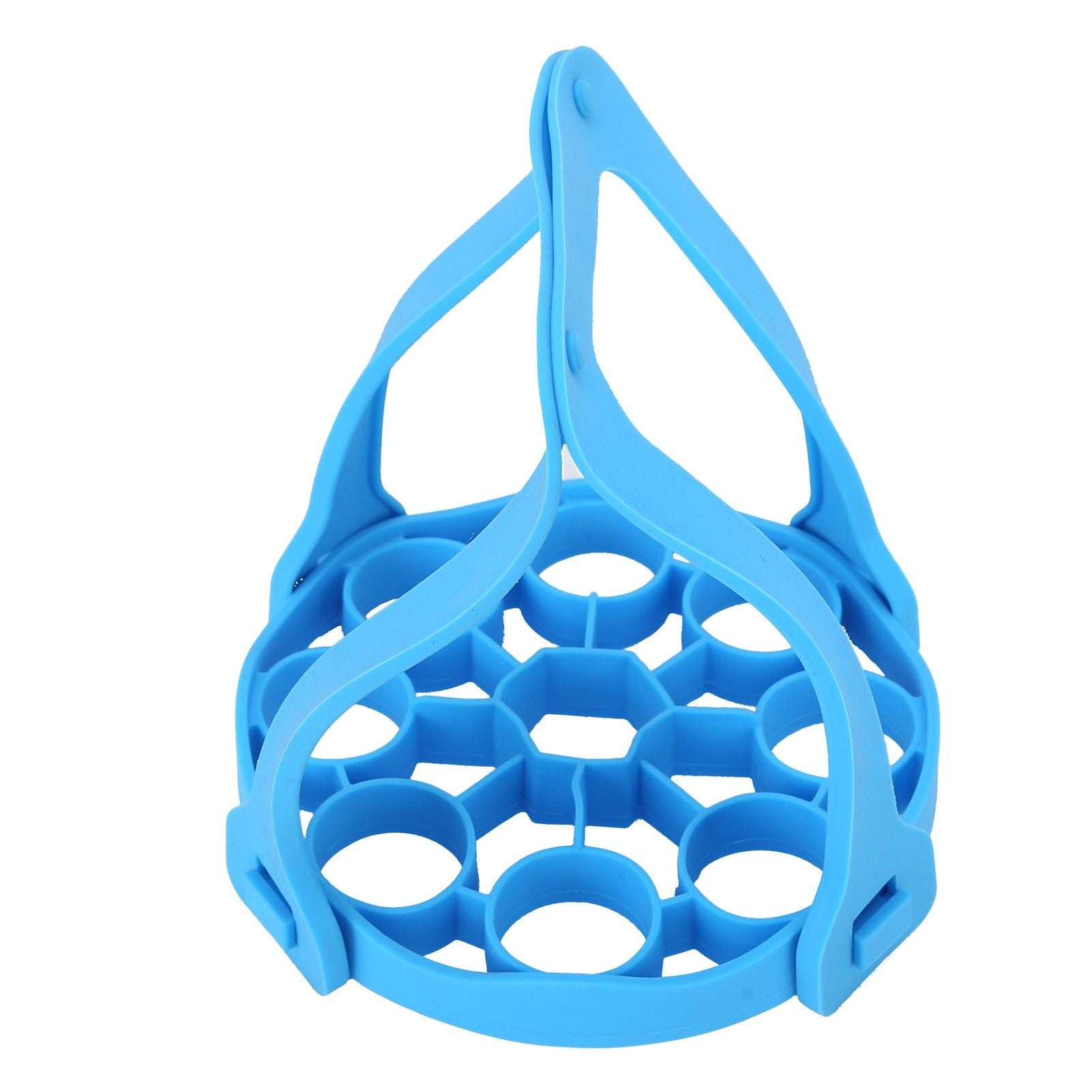 9Hole Silicone Egg Steamer Rack AntiScalding Pressure Cooker Sling Heat Insulation Pad(Blue )