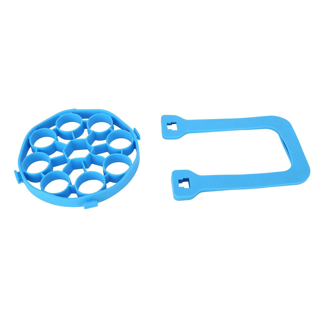9Hole Silicone Egg Steamer Rack AntiScalding Pressure Cooker Sling Heat Insulation Pad(Blue )
