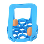 9Hole Silicone Egg Steamer Rack AntiScalding Pressure Cooker Sling Heat Insulation Pad(Blue )