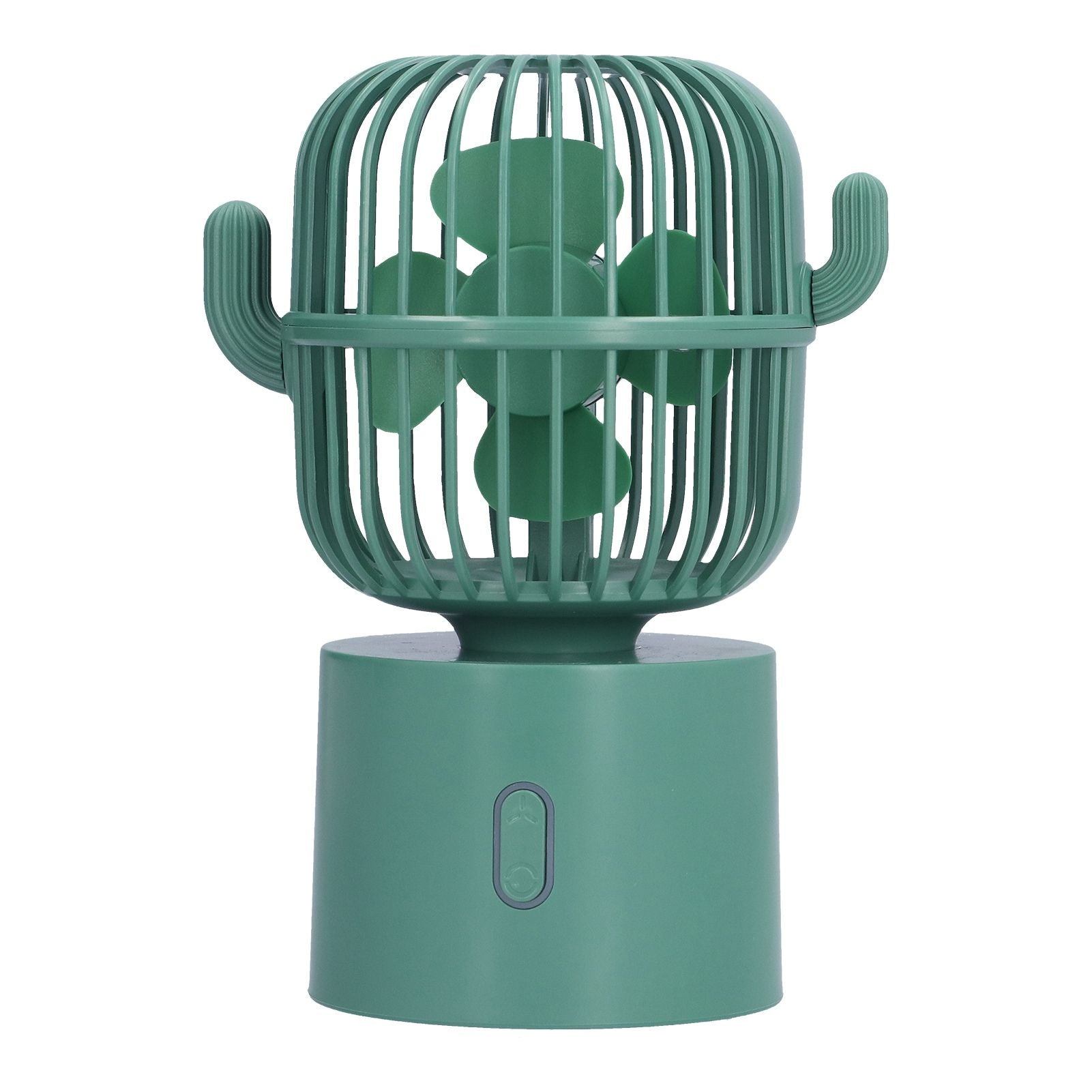 Mini Fan Cactus Shape Shaking Head Low Noise USB Charging Office Student Desktop Fan for Home Office
