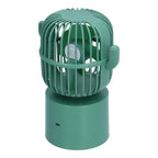 Mini Fan Cactus Shape Shaking Head Low Noise USB Charging Office Student Desktop Fan for Home Office
