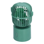 Mini Fan Cactus Shape Shaking Head Low Noise USB Charging Office Student Desktop Fan for Home Office