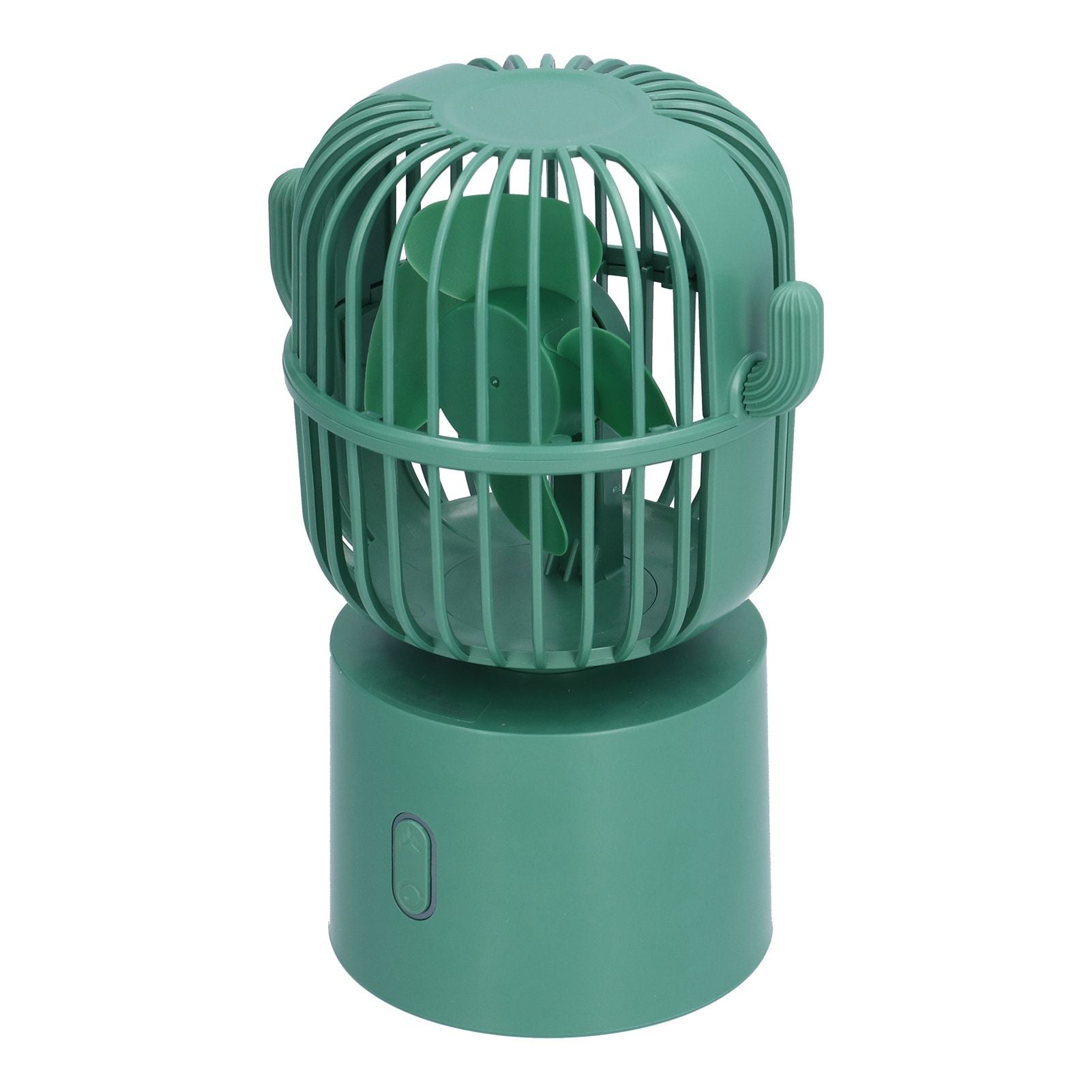 Mini Fan Cactus Shape Shaking Head Low Noise USB Charging Office Student Desktop Fan for Home Office