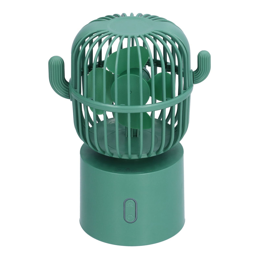 Mini Fan Cactus Shape Shaking Head Low Noise USB Charging Office Student Desktop Fan for Home Office