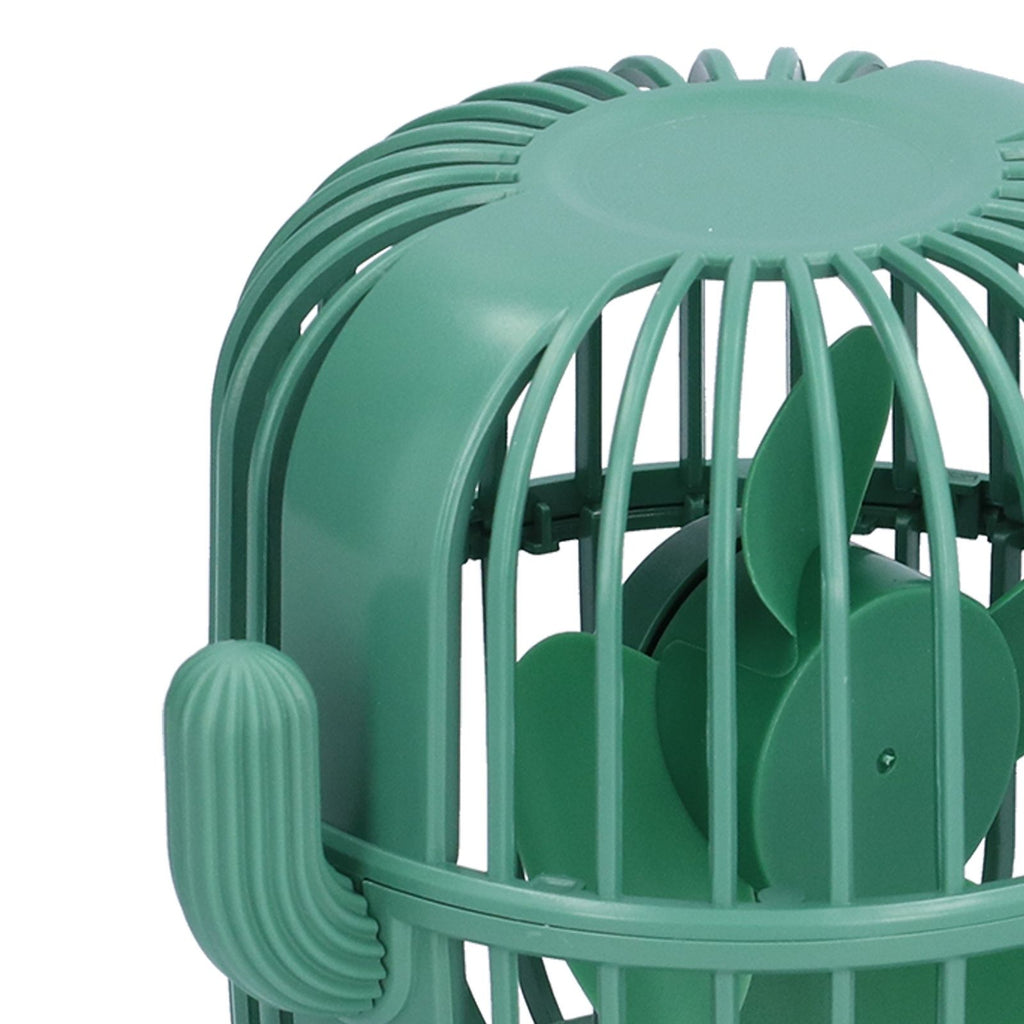 Mini Fan Cactus Shape Shaking Head Low Noise USB Charging Office Student Desktop Fan for Home Office