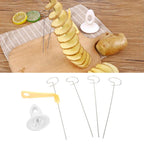 Stainless Steel Potato Cutter Hand Crank Potato Spiral Cutter Kitchen Accessory for Home
