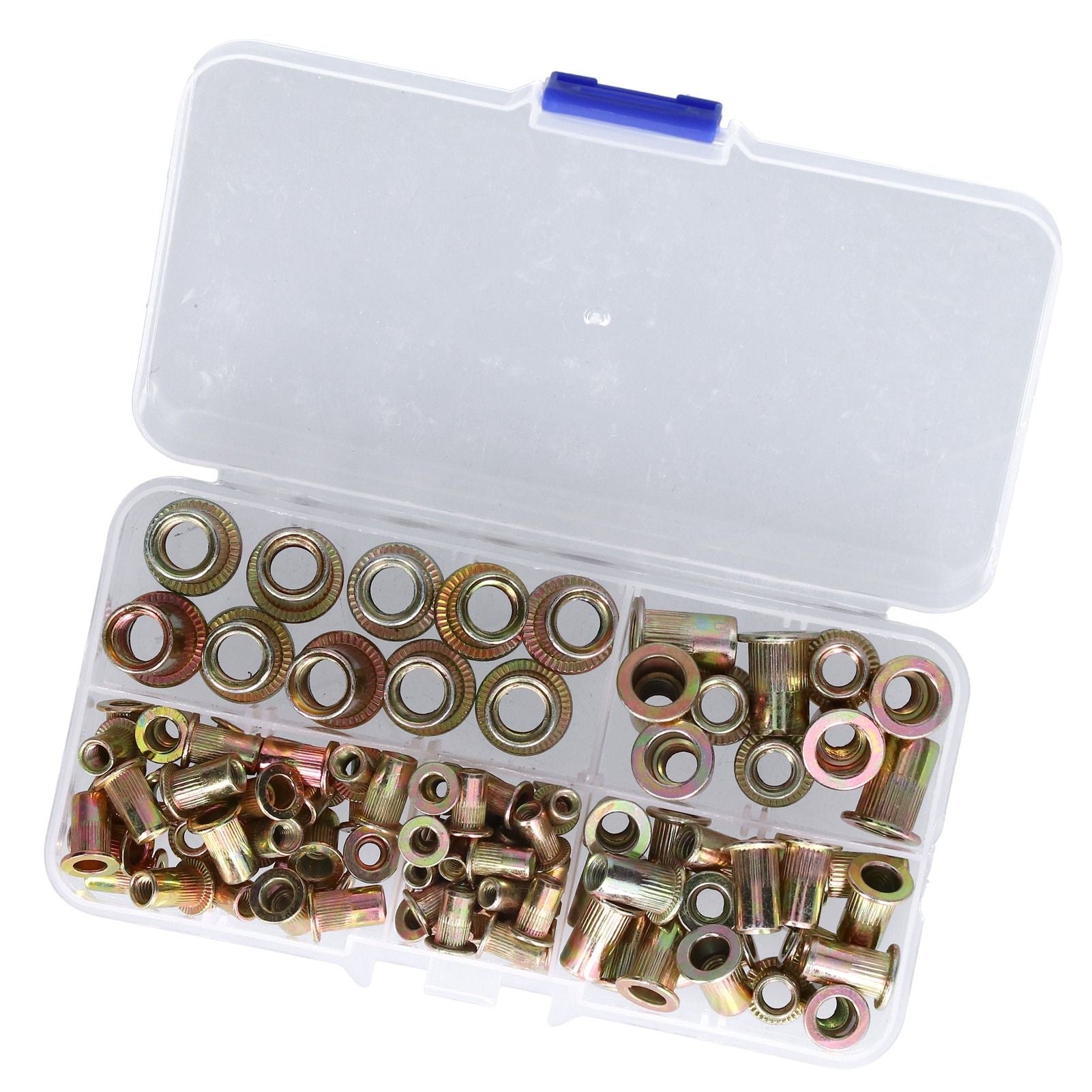100PCS Threaded Inserts M3‑M8 Portable Galvanized Carbon Steel High Strength Rivet Nuts Assortment100PCS
