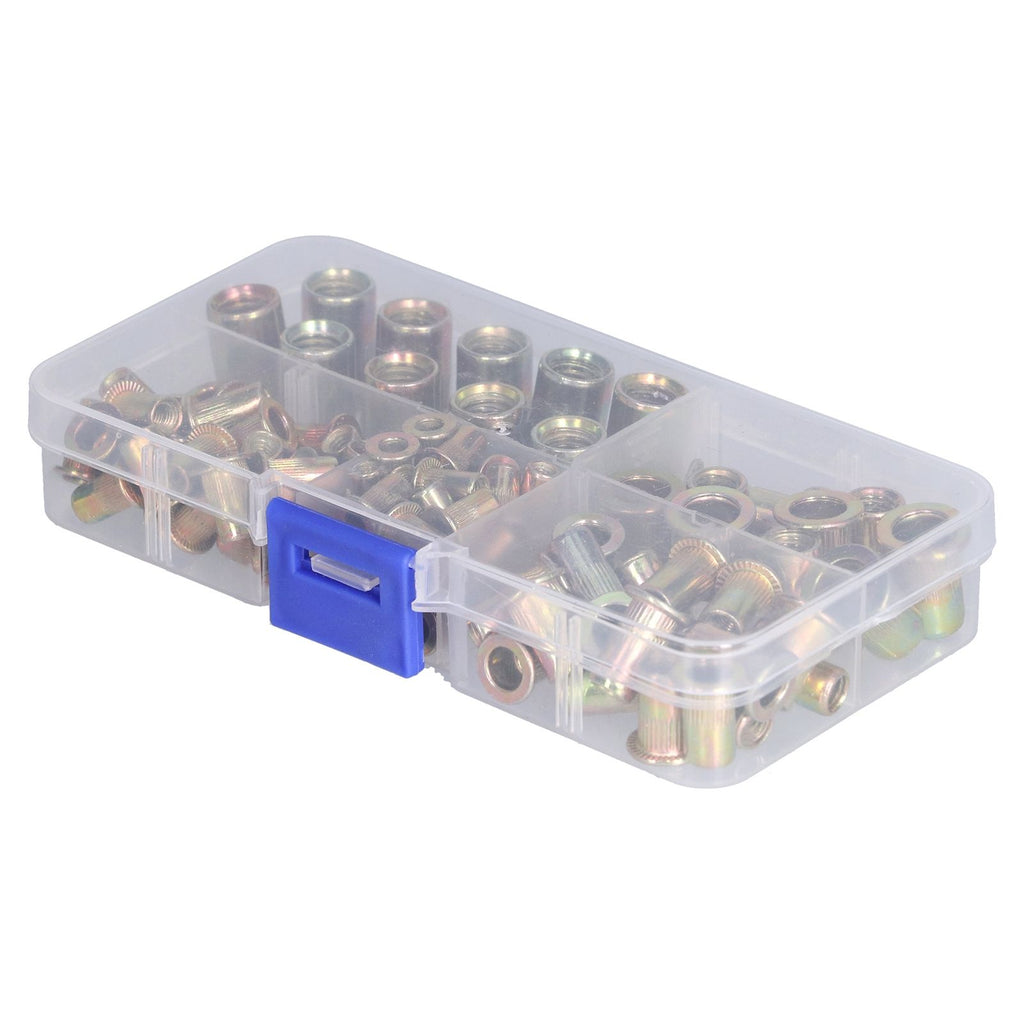 100PCS Threaded Inserts M3‑M8 Portable Galvanized Carbon Steel High Strength Rivet Nuts Assortment100PCS