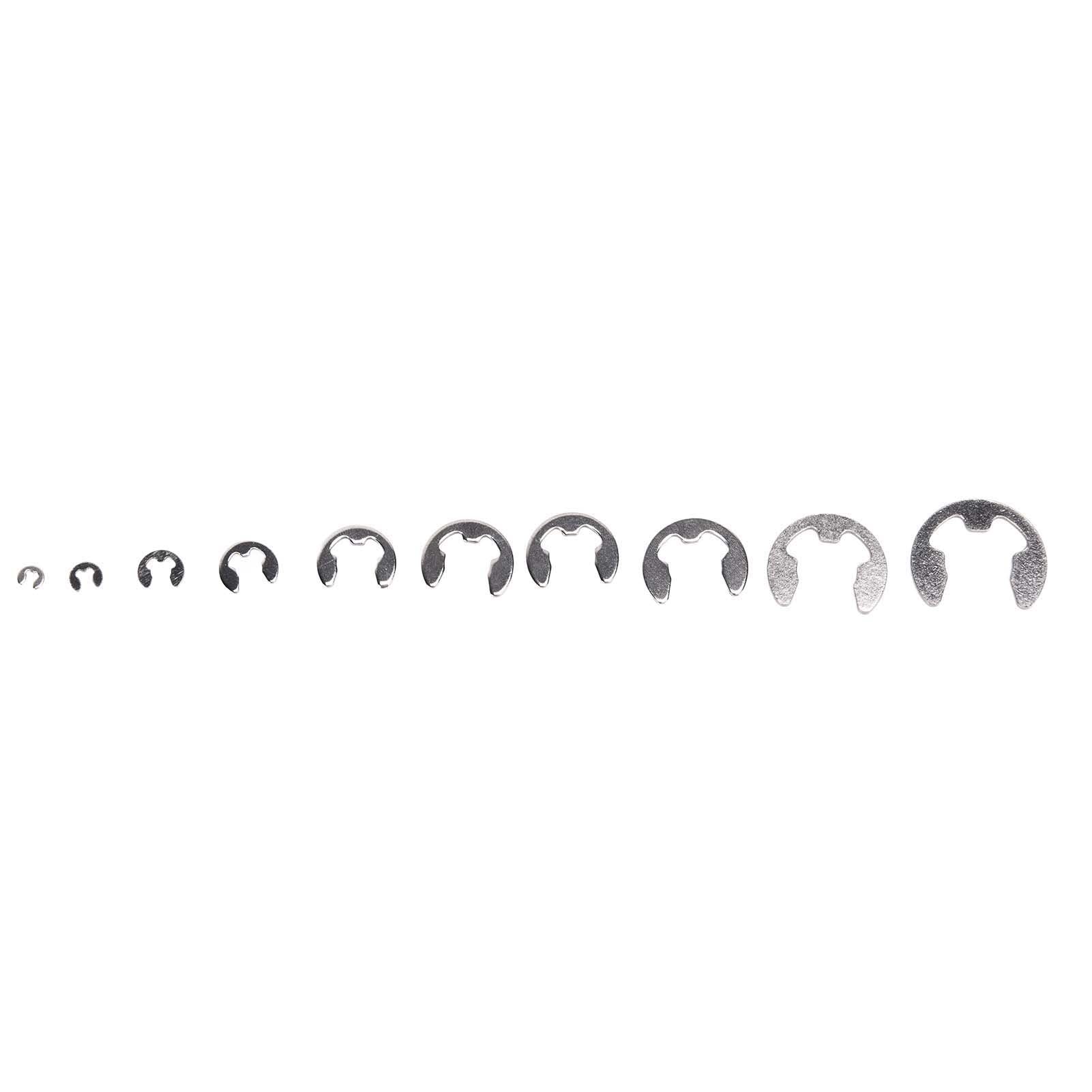 120PCS Snap Rings M1.5‑10 Mini Portable Corrosion Resistant Stainless Steel Snap Rings Kit120PCS