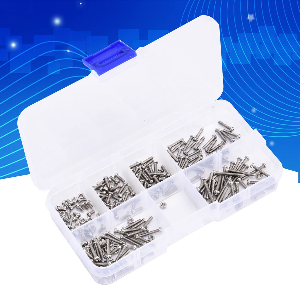 230Pcs Screw Nut Combination Set Stainless Steel M2 Small Volume Tool Accessories230Pcs