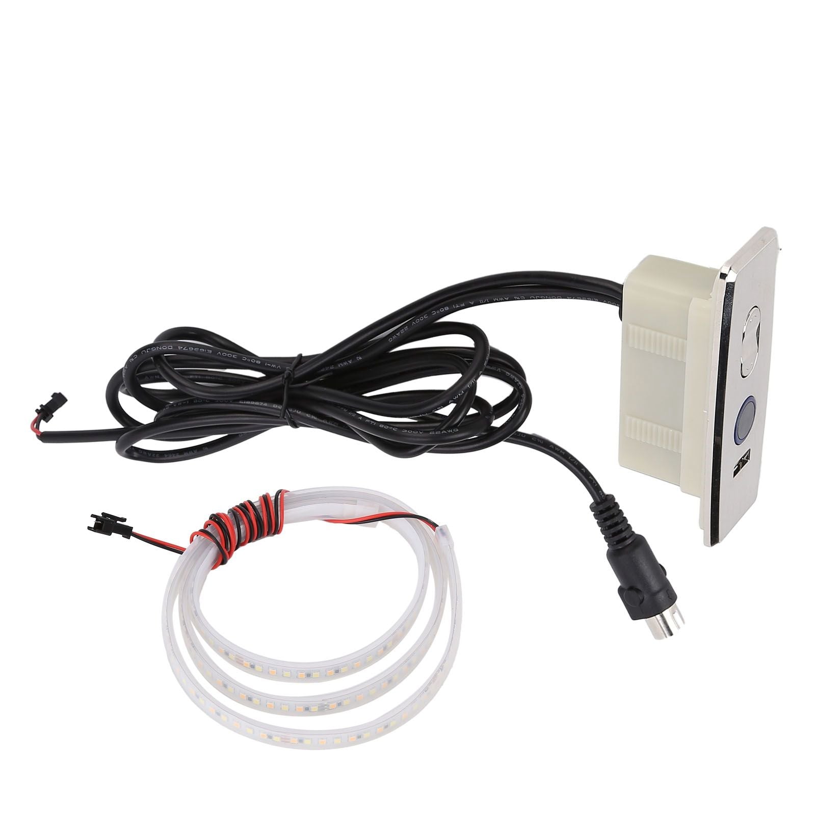 5 Pin Power Recliner Switch Brushed DC 3 Button Straight Sofa Controller with 1m Light Strip