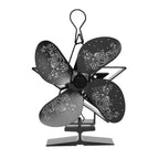 4 Blades Heat Powered Fan Santa Claus Pattern Fireplace Fan for Heat Distribution Circulating Warm AirBlack