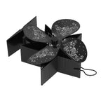 4 Blades Heat Powered Fan Santa Claus Pattern Fireplace Fan for Heat Distribution Circulating Warm AirBlack
