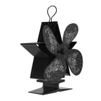 4 Blades Heat Powered Fan Santa Claus Pattern Fireplace Fan for Heat Distribution Circulating Warm AirBlack