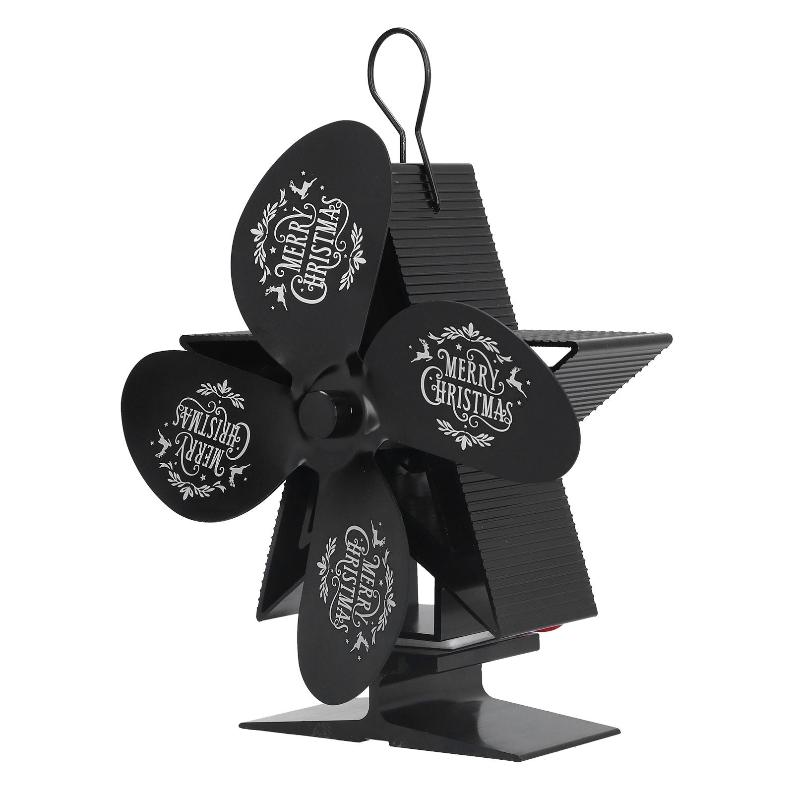 Stove Fans 4 Blades Heat Powered Low Noise High Temperature Resistant Fireplace Fan for HomeBlack