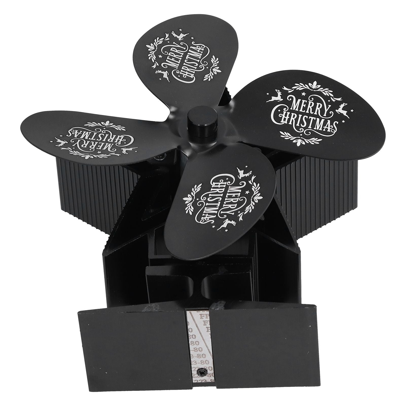 Stove Fans 4 Blades Heat Powered Low Noise High Temperature Resistant Fireplace Fan for HomeBlack