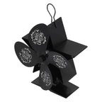 Stove Fans 4 Blades Heat Powered Low Noise High Temperature Resistant Fireplace Fan for HomeBlack