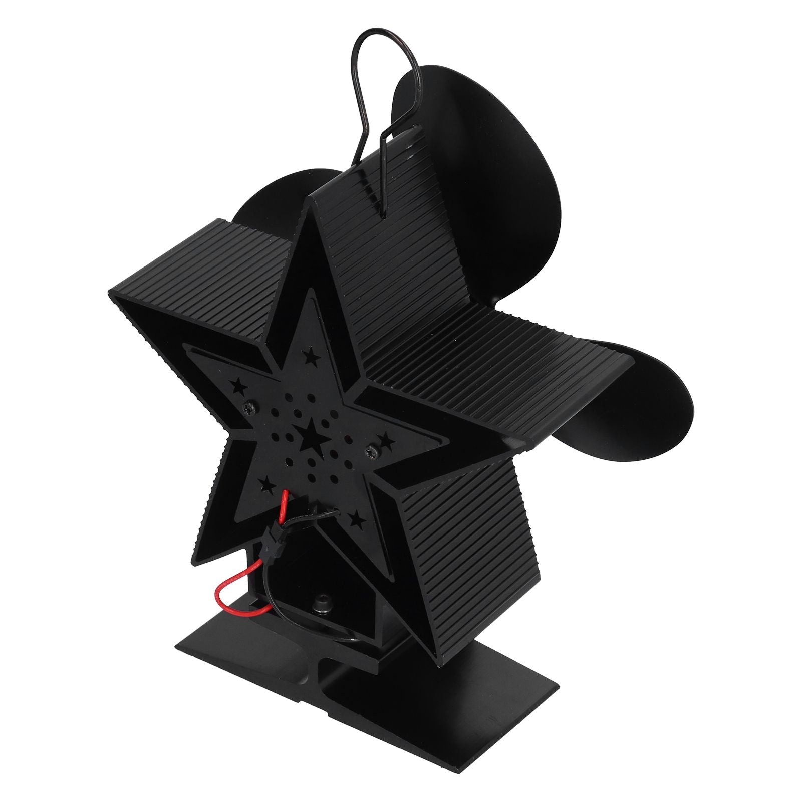 Stove Fans 4 Blades Heat Powered Low Noise High Temperature Resistant Fireplace Fan for HomeBlack