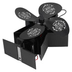 Stove Fans 4 Blades Heat Powered Low Noise High Temperature Resistant Fireplace Fan for HomeBlack