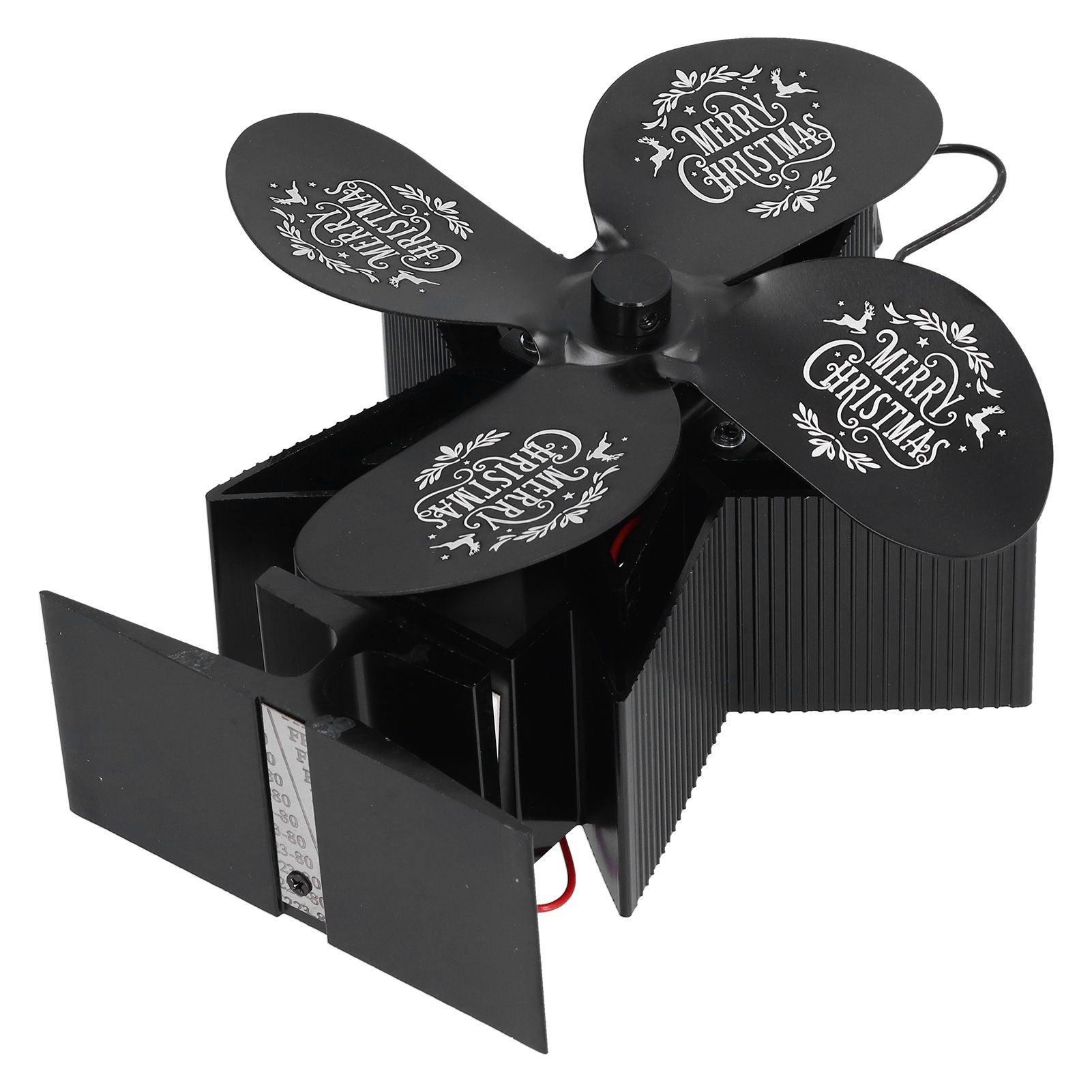 Stove Fans 4 Blades Heat Powered Low Noise High Temperature Resistant Fireplace Fan for HomeBlack