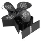 Stove Fans 4 Blades Heat Powered Low Noise High Temperature Resistant Fireplace Fan for HomeBlack