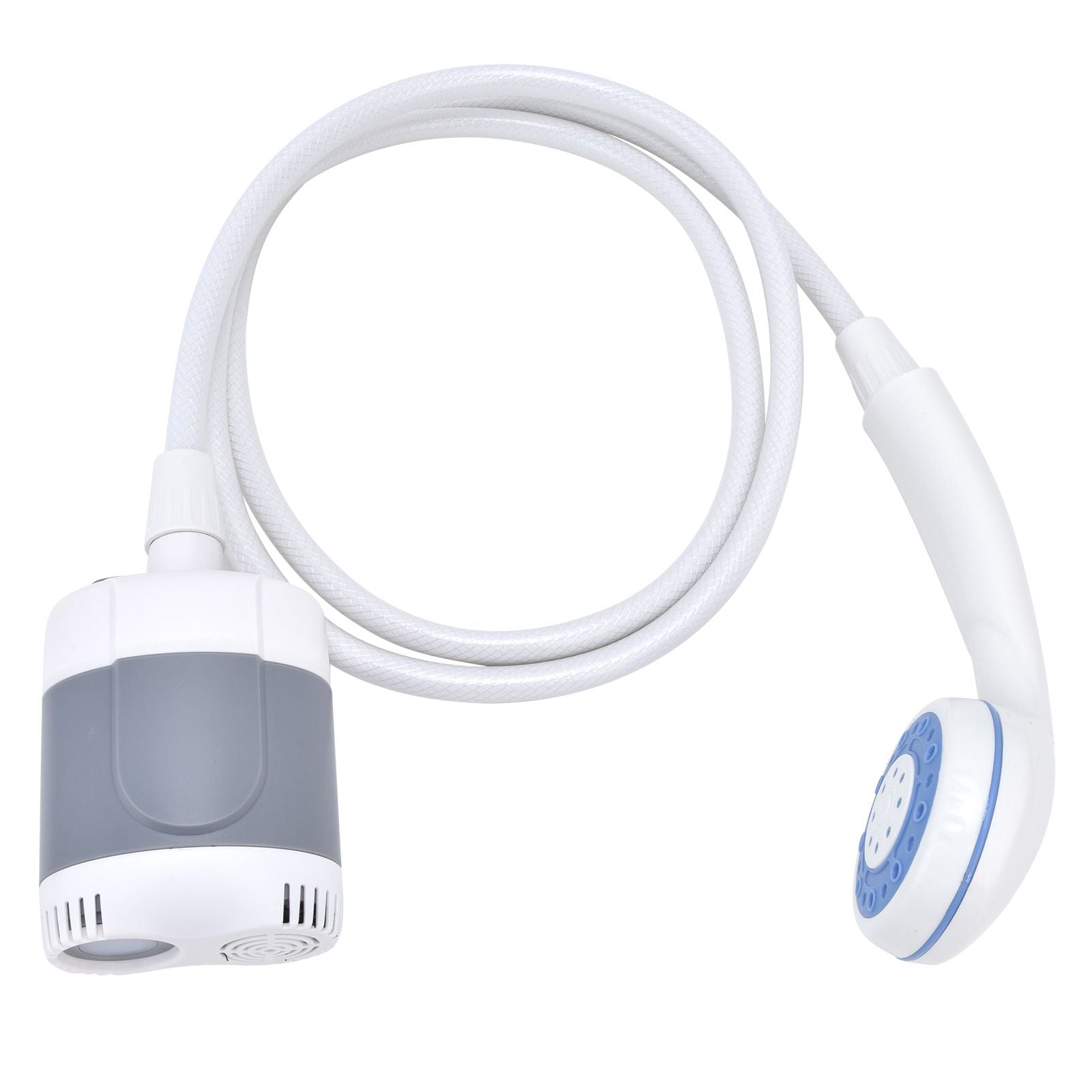 Portable Outdoor Shower Set Camping Shower Pump Handheld Sprayer for Hiking Traveling USB Charging(GrayWhite )