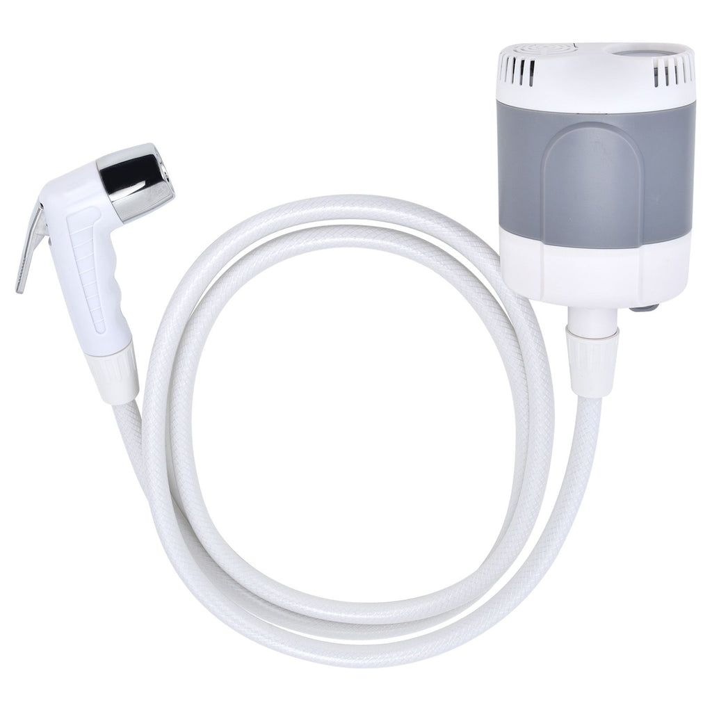 Portable Outdoor Shower Set Camping Shower Pump Handheld Sprayer for Hiking Traveling USB Charging(GrayWhite )