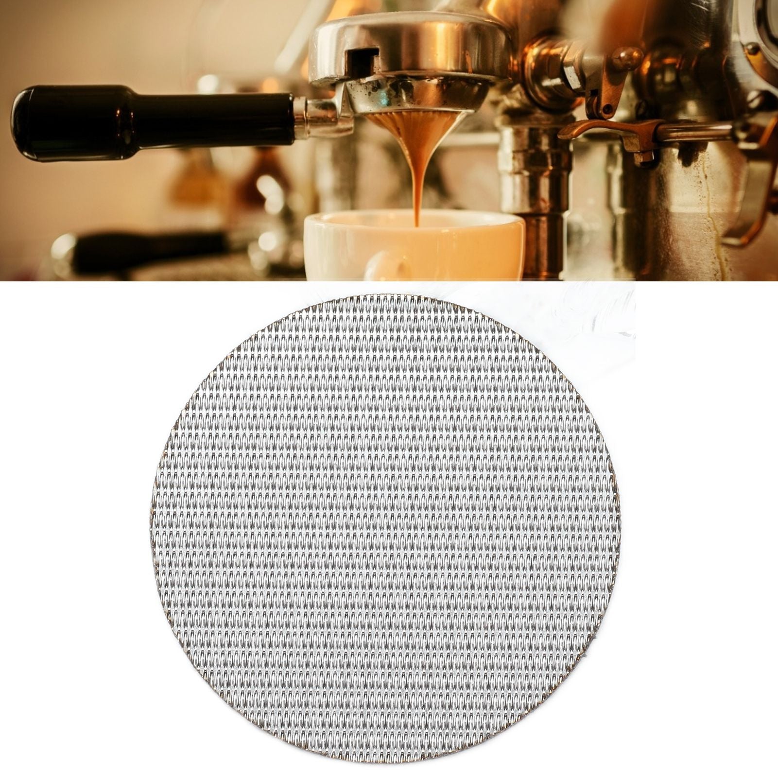 Coffee Portafilter Puck Screen Food Grade Stainless Steel Coffee Making Filter Screen 50μm Filter Fineness53.5mm / 2.1in