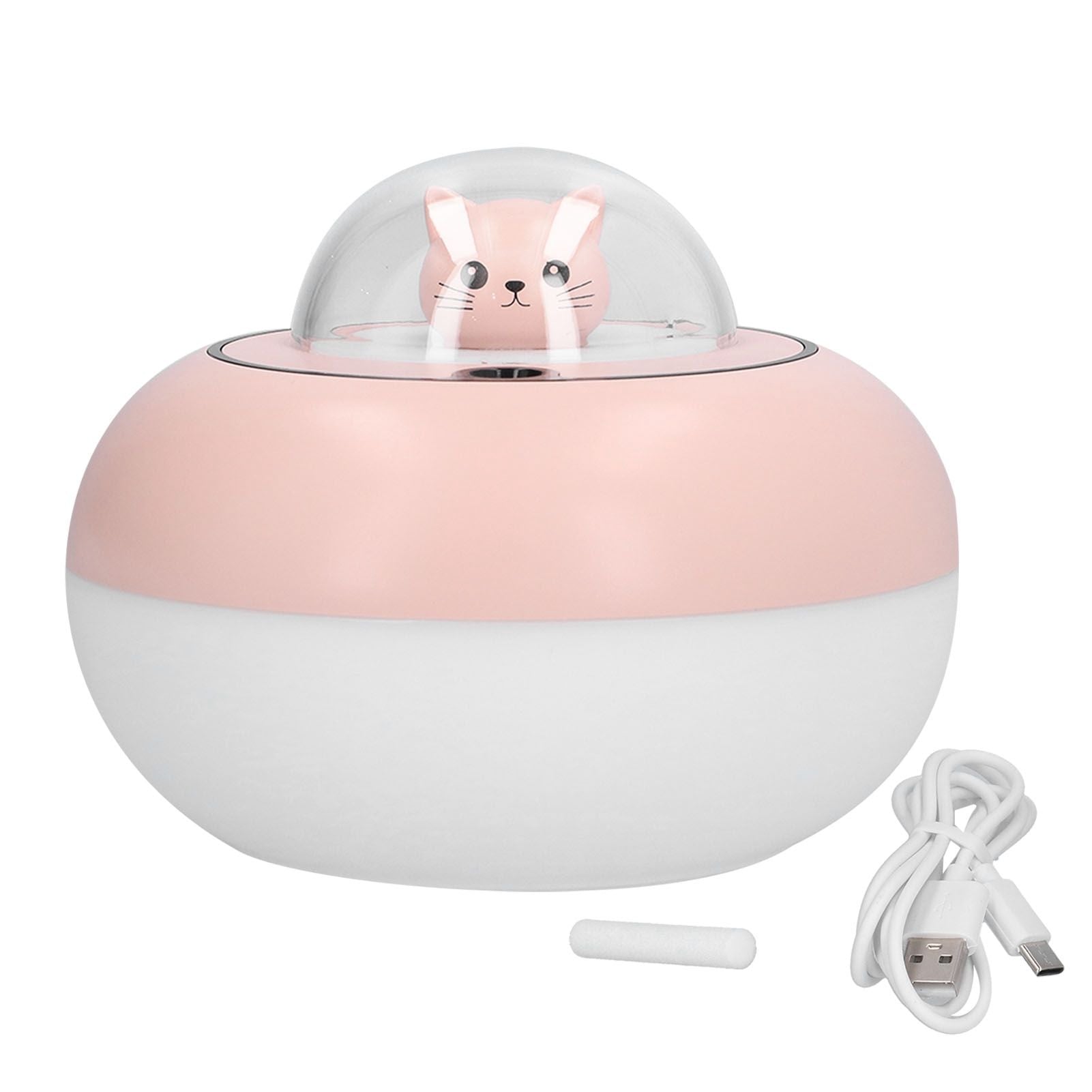 300ml LED Desk Humidifier White Pink USB Powered Mute Colorful Large Capacity Air Humidifier for Home Office