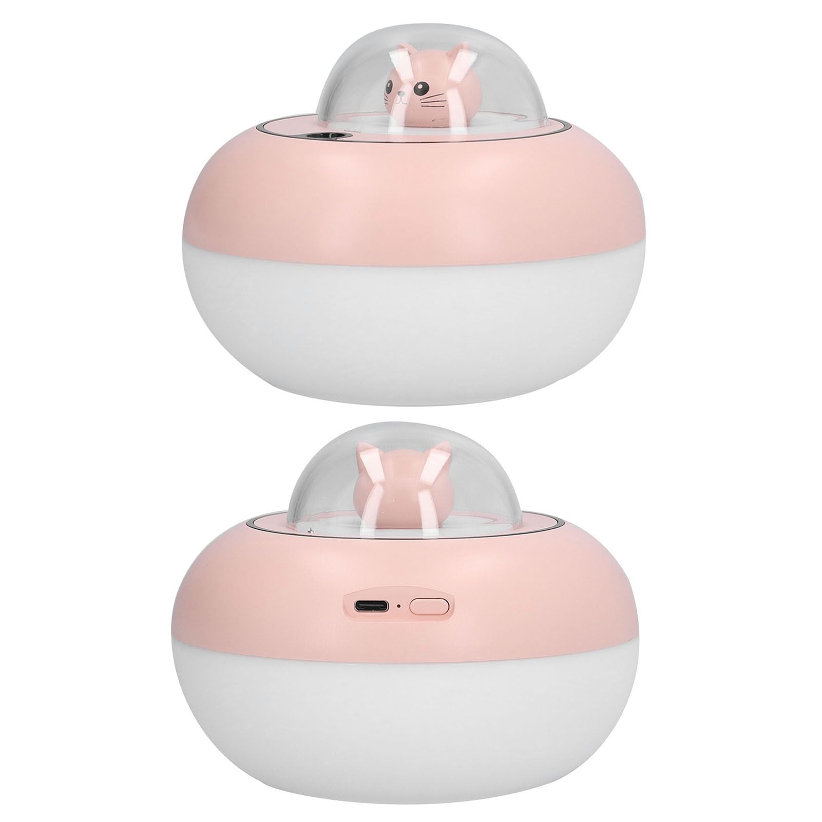 300ml LED Desk Humidifier White Pink USB Powered Mute Colorful Large Capacity Air Humidifier for Home Office