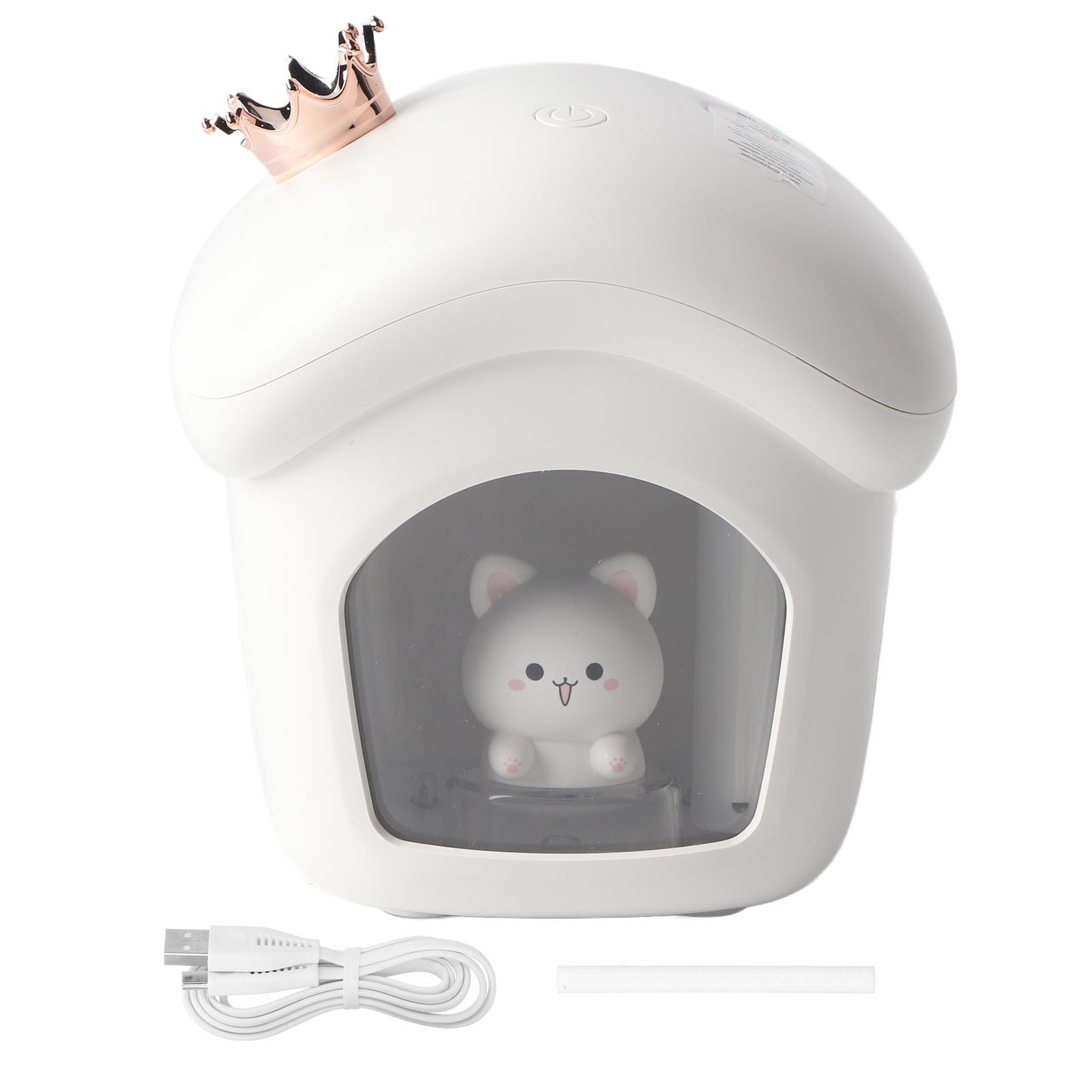 Air Humidifier USB Charging 2 Gears Smart Portable Desk Humidifier with 350ml Visible Water TankWhite