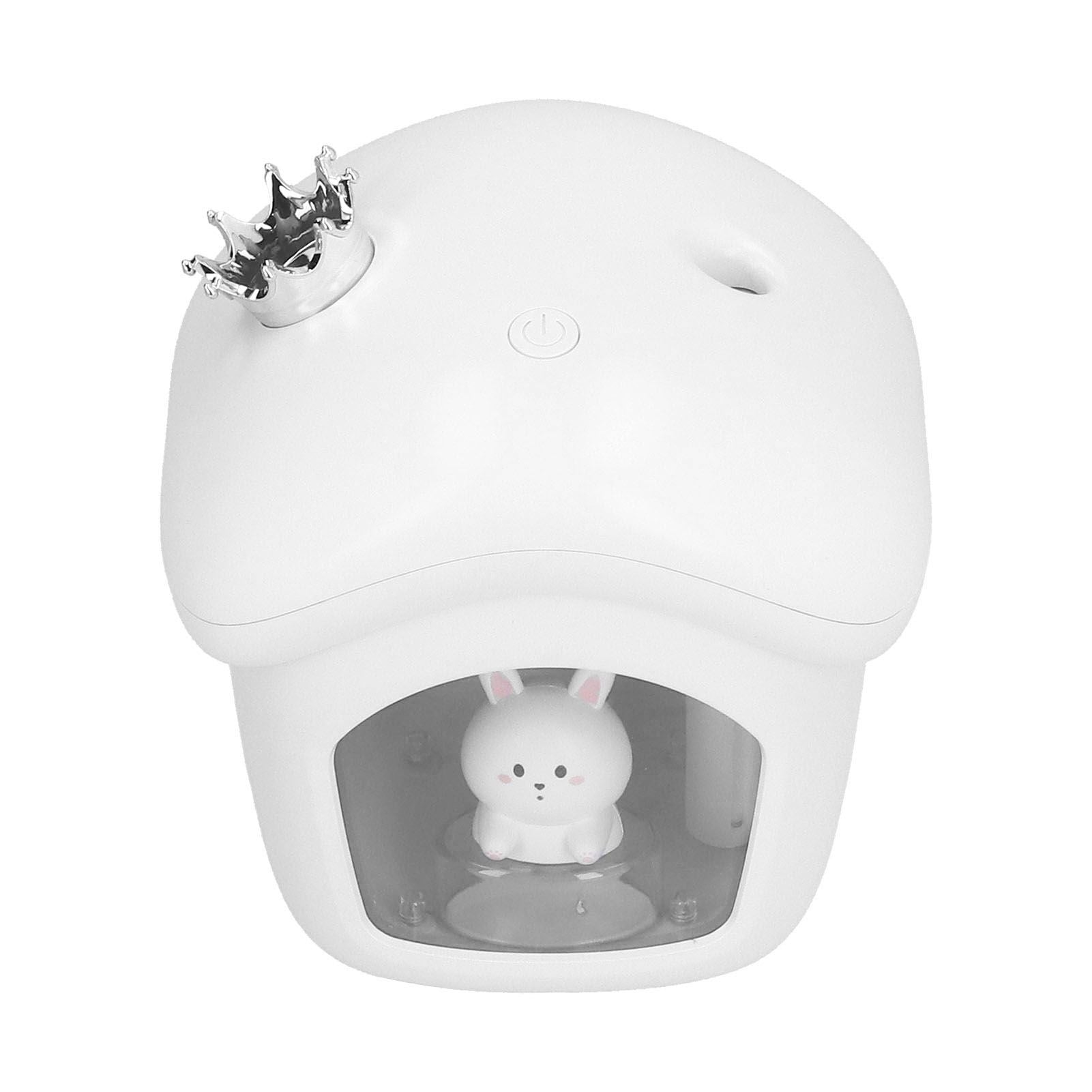 Air Humidifier USB Charging 2 Gears Smart Portable Desk Humidifier with 350ml Visible Water TankWhite