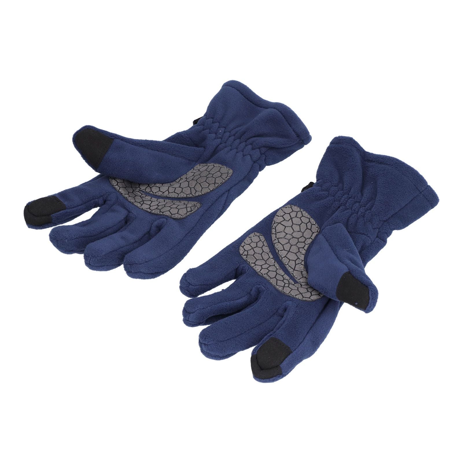 Windproof Gloves Induced Wearable Thickened Non Slip Blue Winter Gloves for Outdoor RidingL