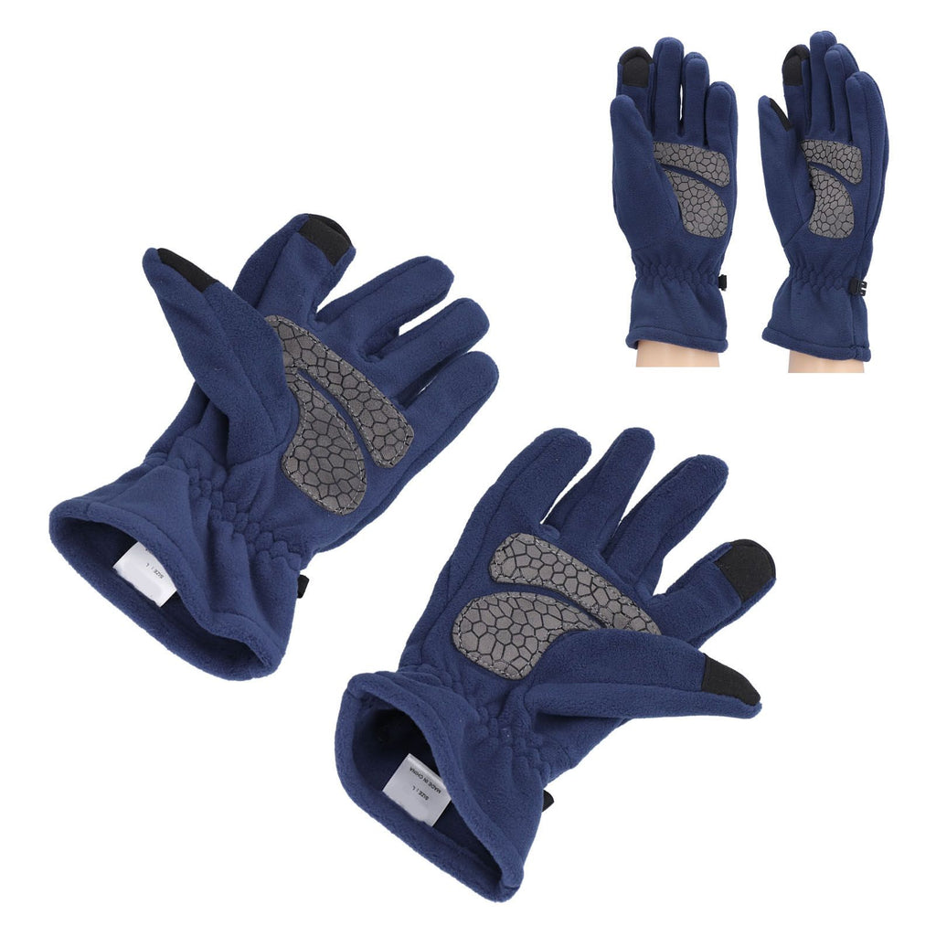Windproof Gloves Induced Wearable Thickened Non Slip Blue Winter Gloves for Outdoor RidingL