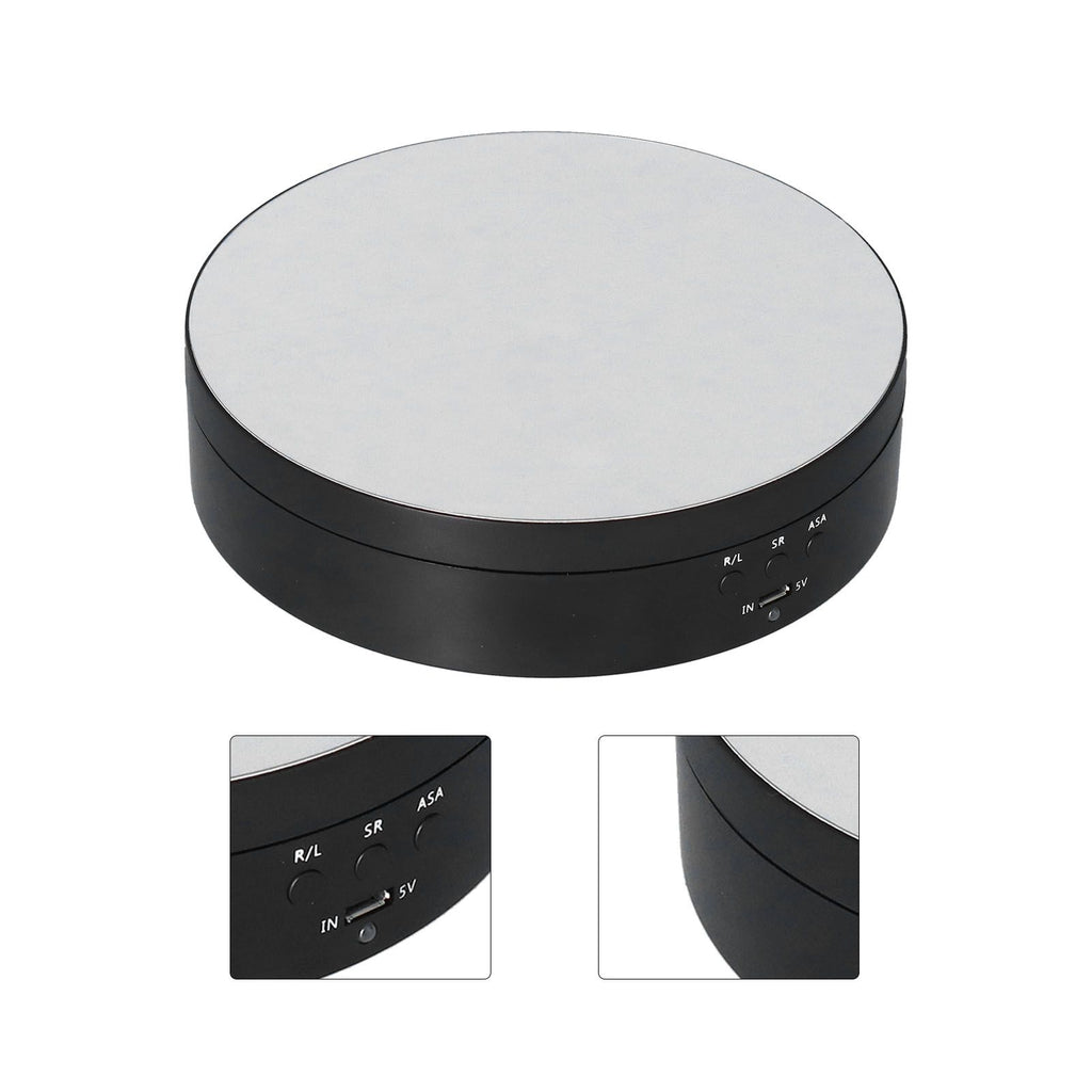 Motorized Rotating Display Stand 138mm Electric Rotating Turntable 3 Speed Adjustable USB Powered Jewelry Display BracketBlack