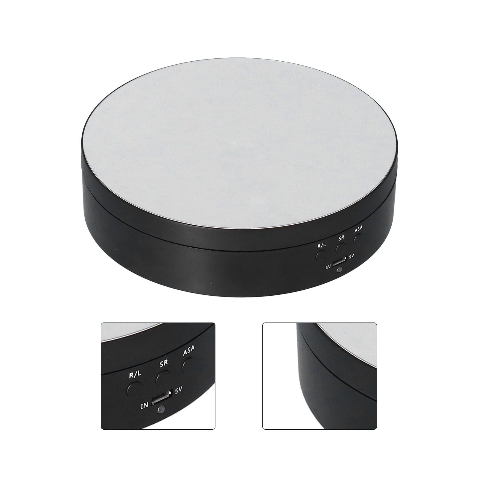 Motorized Rotating Display Stand 138mm Electric Rotating Turntable 3 Speed Adjustable USB Powered Jewelry Display BracketBlack