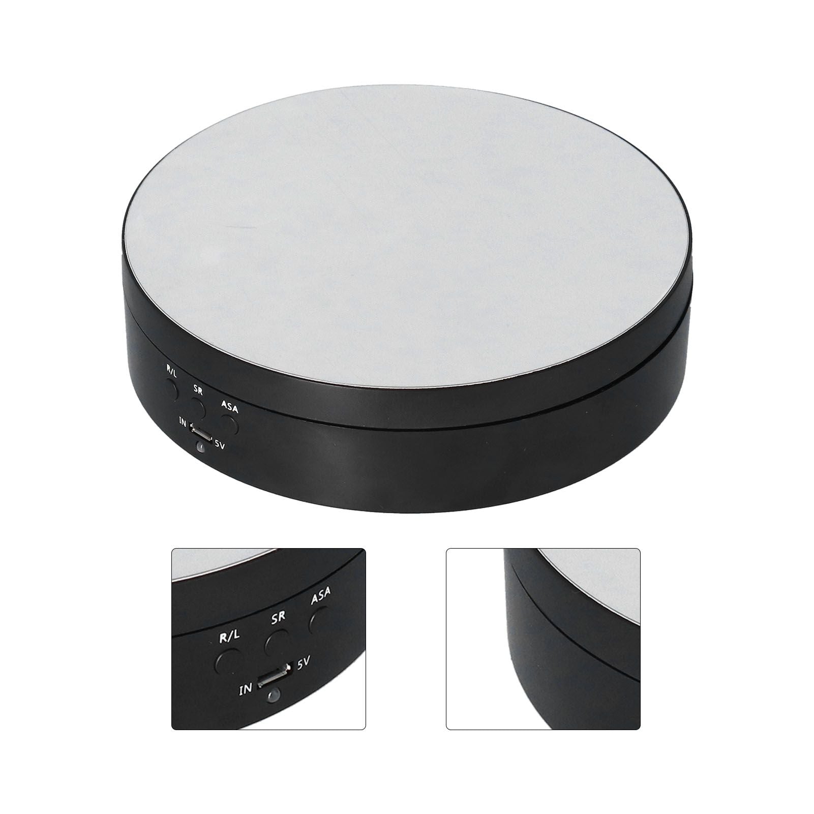 Motorized Rotating Display Stand 138mm Electric Rotating Turntable 3 Speed Adjustable USB Powered Jewelry Display BracketBlack