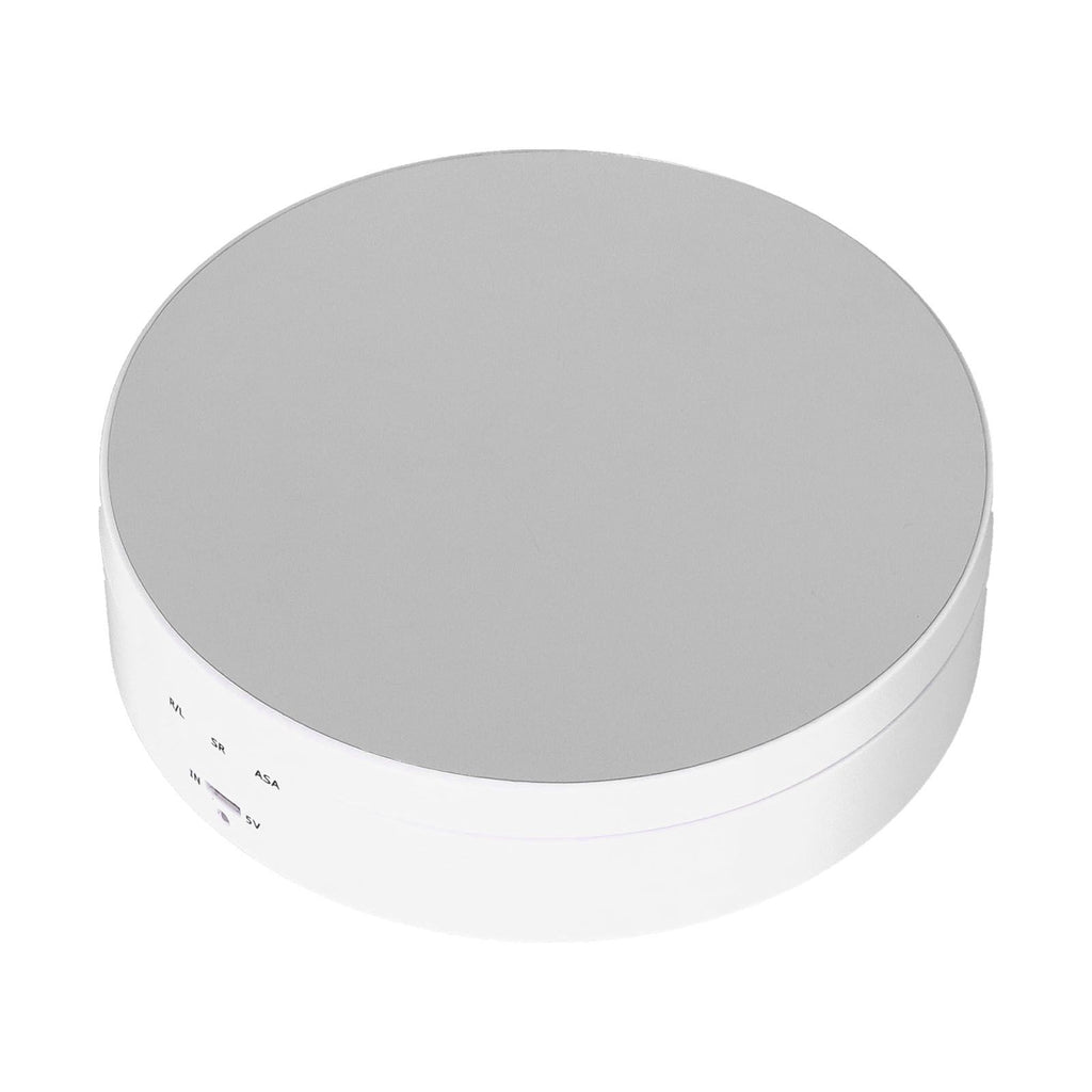 Motorized Rotating Display Stand 138mm Electric Rotating Turntable 3 Speed Adjustable USB Powered Jewelry Display BracketWhite