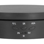 145mm 360° Round Auto Rotating Display Stand 3 Speed Control USB Powered Jewelry Turntable for ExhibitionBlack