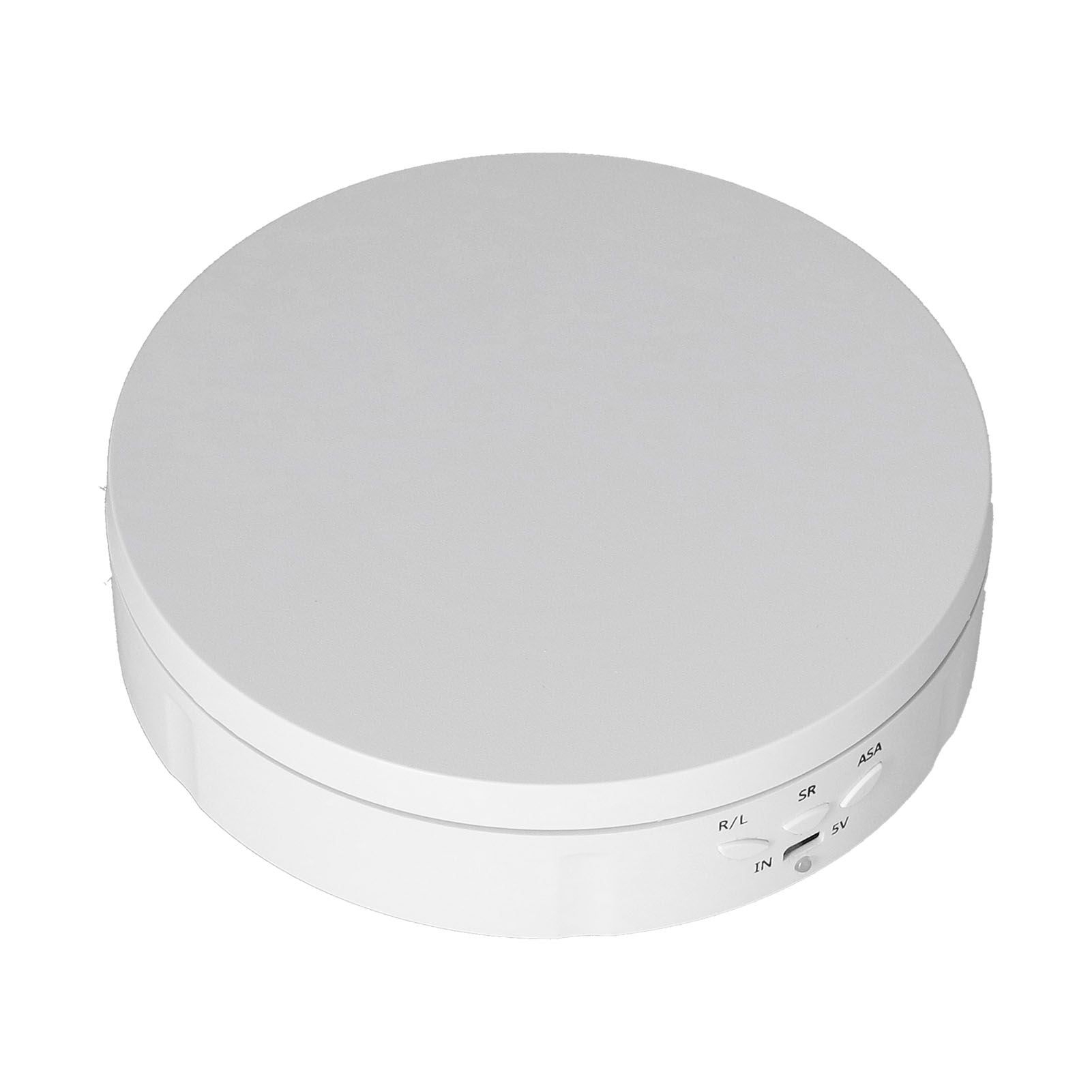 145mm 360° Round Auto Rotating Display Stand 3 Speed Control USB Powered Jewelry Turntable for ExhibitionWhite