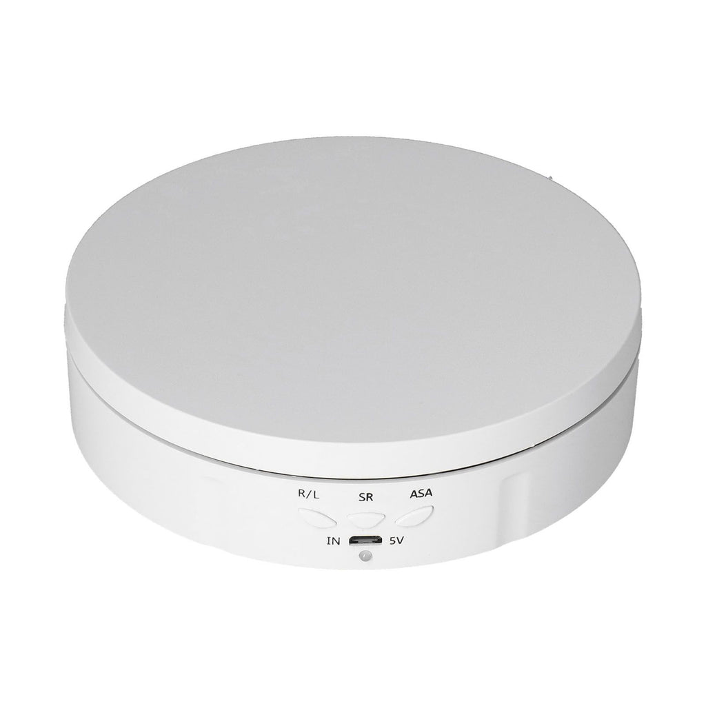 145mm 360° Round Auto Rotating Display Stand 3 Speed Control USB Powered Jewelry Turntable for ExhibitionWhite