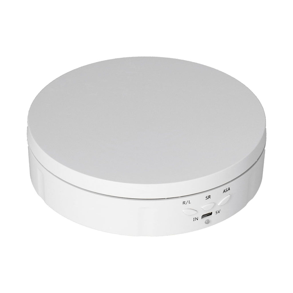145mm 360° Round Auto Rotating Display Stand 3 Speed Control USB Powered Jewelry Turntable for ExhibitionWhite