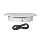 200mm Motorized Rotating Display Stand Bracket 3 Speed Adjustable USB Powered Jewelry Electric Rotating TurntableWhite