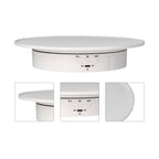 200mm Motorized Rotating Display Stand Bracket 3 Speed Adjustable USB Powered Jewelry Electric Rotating TurntableWhite