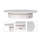 200mm Motorized Rotating Display Stand Bracket 3 Speed Adjustable USB Powered Jewelry Electric Rotating TurntableWhite