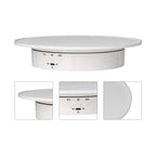 200mm Motorized Rotating Display Stand Bracket 3 Speed Adjustable USB Powered Jewelry Electric Rotating TurntableWhite