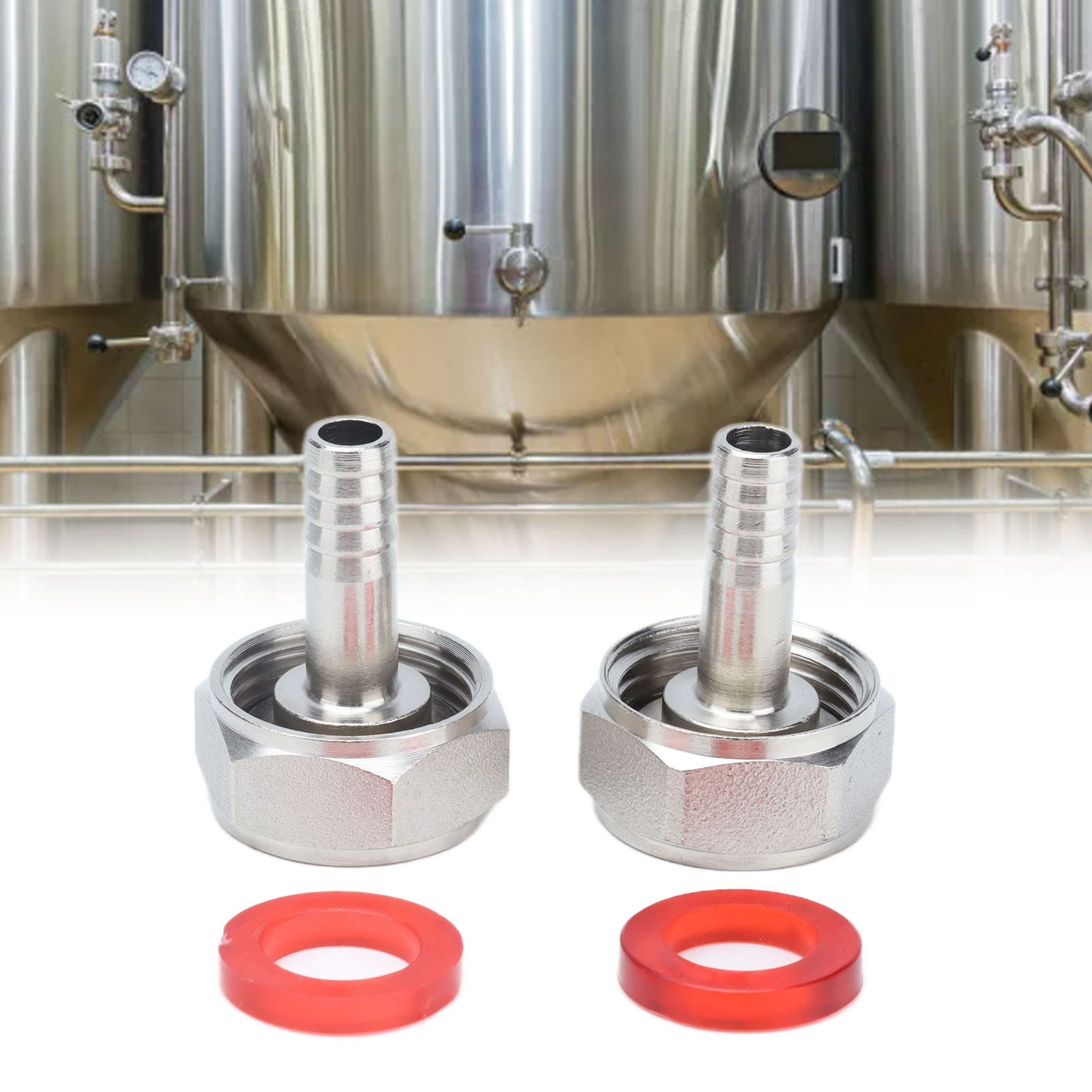 2PCS American Type Keg Coupler Stainless Steel Beer Barrel Connector for 5/16in ID Beer Hose