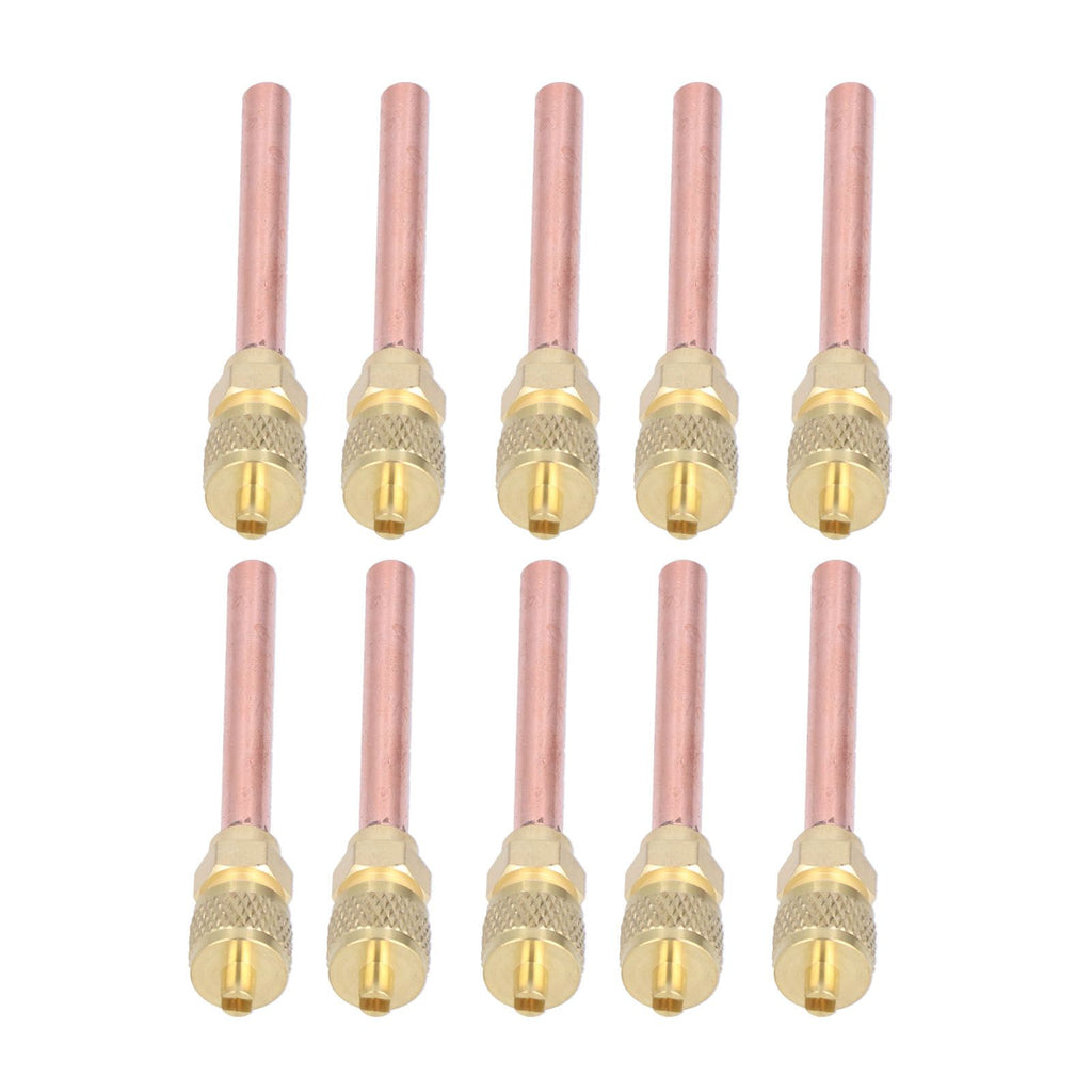 10Pcs 1/4SAE HVAC Filling Access Valves Air Conditioner Brass Check Valve for R22 R12 R134