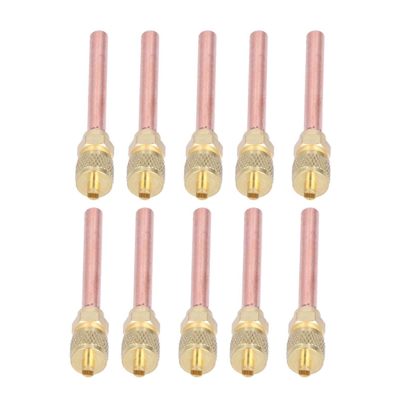 10Pcs 1/4SAE HVAC Filling Access Valves Air Conditioner Brass Check Valve for R22 R12 R134